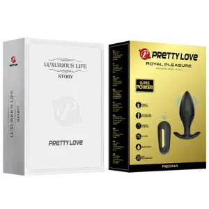 Regina Anal Plug wiederaufladbarer Vibrator Schwarz von Pretty Love Bottom