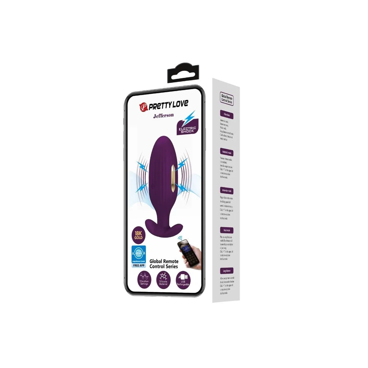 Jefferson App-Gesteuerter Analstecker Lila von Pretty Love Bottom | Fesselliebe.de