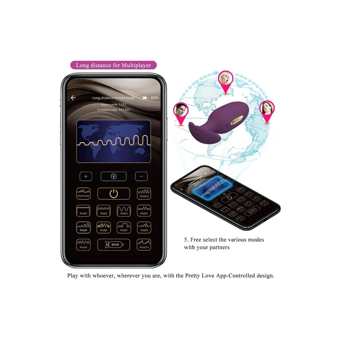 Jefferson App-Gesteuerter Analstecker Lila von Pretty Love Bottom | Fesselliebe.de