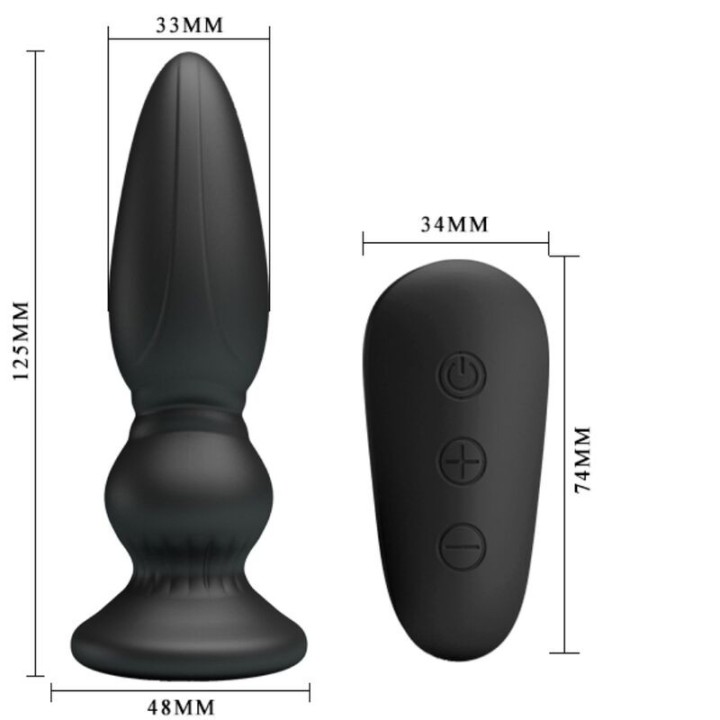 Leistungsstarker Vibrator mit Fernbedienung, Analstecker, Schwarz von Mr Play | Fesselliebe.de