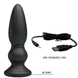 Leistungsstarker Vibrator mit Fernbedienung, Analstecker, Schwarz von Mr Play
