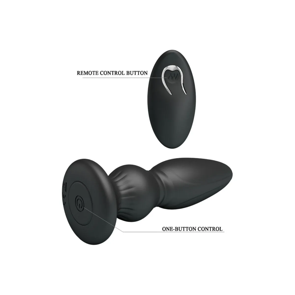 Leistungsstarker Vibrator mit Fernbedienung, Analstecker, Schwarz von Mr Play | Fesselliebe.de