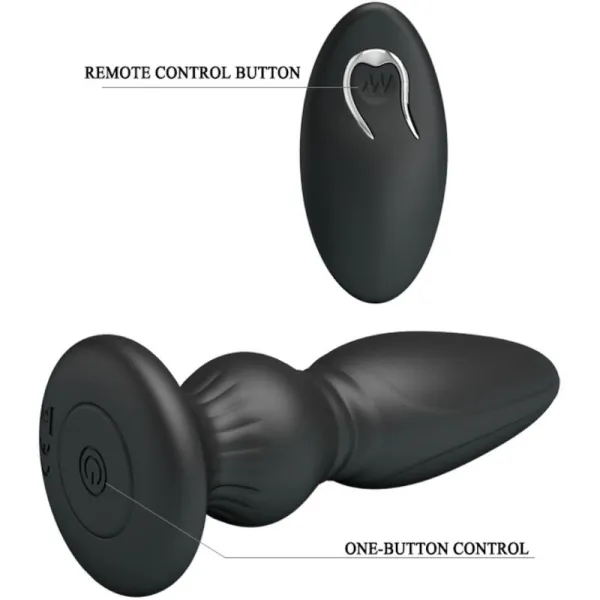 Leistungsstarker Vibrator mit Fernbedienung, Analstecker, Schwarz von Mr Play | Fesselliebe.de