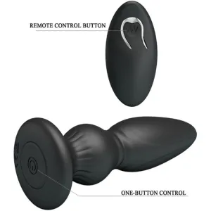 Leistungsstarker Vibrator mit Fernbedienung, Analstecker, Schwarz von Mr Play