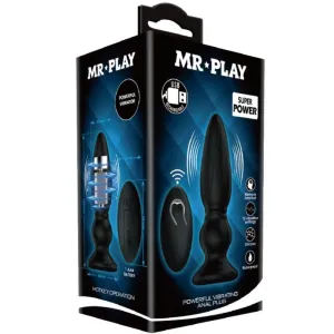 Leistungsstarker Vibrator mit Fernbedienung, Analstecker, Schwarz von Mr Play