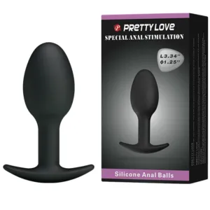 Silikon Analplug 6,5 cm Schwarz von Pretty Love Bottom