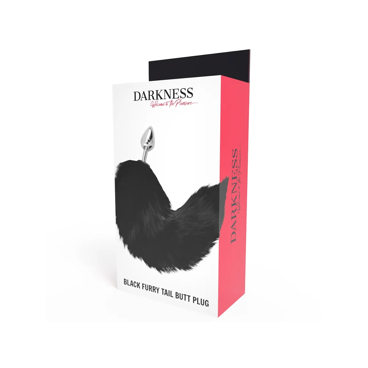 Silberner Analplug 8 cm mit Schwarzem Schwanz von Darkness Anal | Fesselliebe.de
