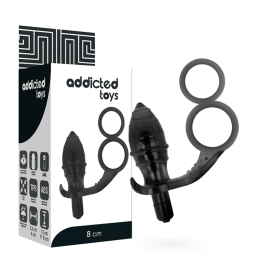 Analplug mit Doppeltem Schwarzen Ring von Addicted Toys | Fesselliebe.de