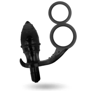 Analplug mit Doppeltem Schwarzen Ring von Addicted Toys