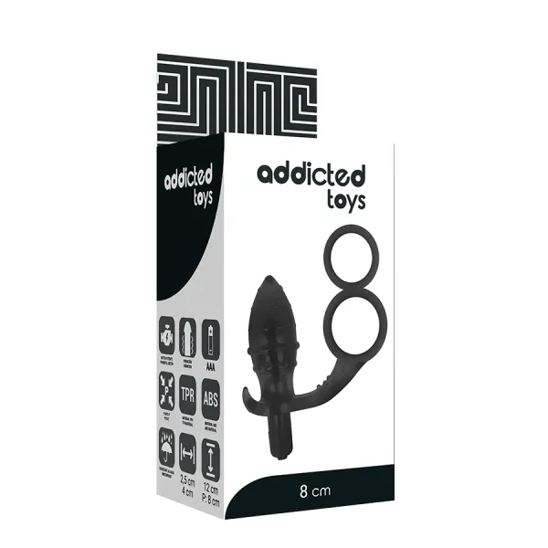 Analplug mit Doppeltem Schwarzen Ring von Addicted Toys | Fesselliebe.de