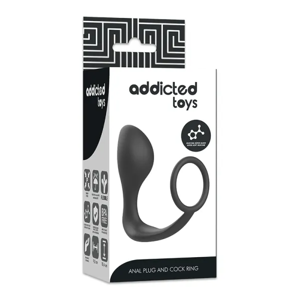 Analplug mit Schwarzem Silikonring von Addicted Toys | Fesselliebe.de