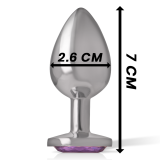 Analplug aus Aluminiummetall mit Violettem Kristall, Grösse S von Intense Anal Toys | Fesselliebe.de
