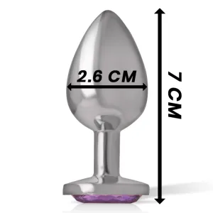 Analplug aus Aluminiummetall mit Violettem Kristall, Grösse S von Intense Anal Toys