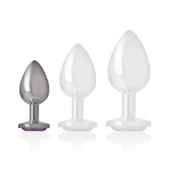 Analplug aus Aluminiummetall mit Violettem Kristall, Grösse S von Intense Anal Toys | Fesselliebe.de