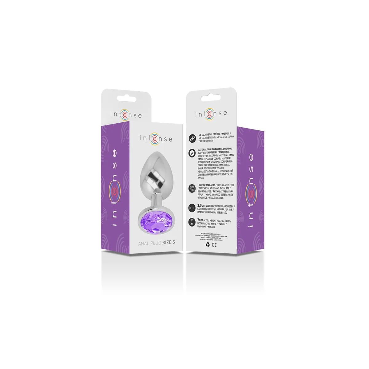 Analplug aus Aluminiummetall mit Violettem Kristall, Grösse S von Intense Anal Toys | Fesselliebe.de