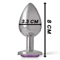 Analplug aus Aluminiummetall mit Violettem Kristall, Grösse M von Intense Anal Toys