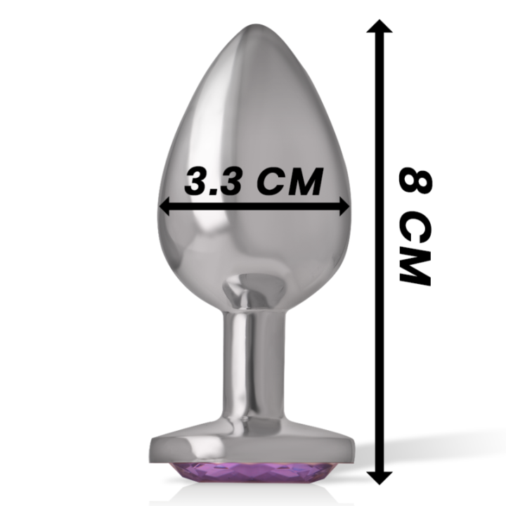 Analplug aus Aluminiummetall mit Violettem Kristall, Grösse M von Intense Anal Toys | Fesselliebe.de