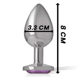 Analplug aus Aluminiummetall mit Violettem Kristall, Grösse M von Intense Anal Toys