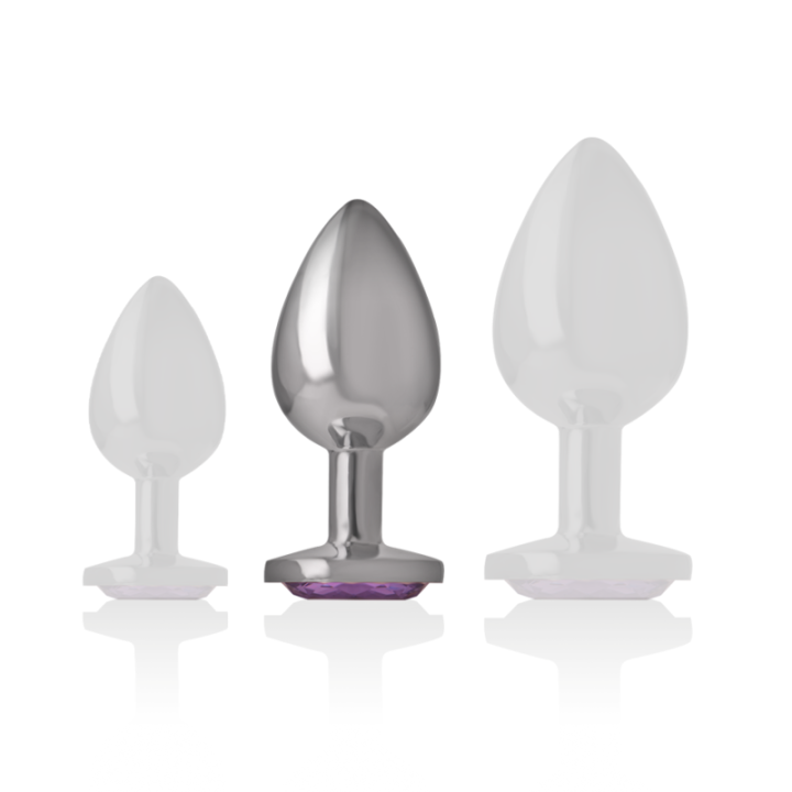 Analplug aus Aluminiummetall mit Violettem Kristall, Grösse M von Intense Anal Toys | Fesselliebe.de