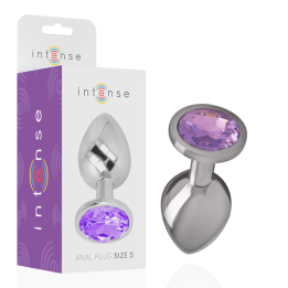 Analplug aus Aluminiummetall mit Violettem Kristall, Grösse L von Intense Anal Toys | Fesselliebe.de
