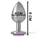 Analplug aus Aluminiummetall mit Violettem Kristall, Grösse L von Intense Anal Toys