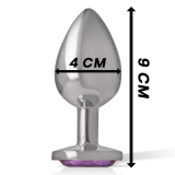 Analplug aus Aluminiummetall mit Violettem Kristall, Grösse L von Intense Anal Toys | Fesselliebe.de