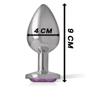 Analplug aus Aluminiummetall mit Violettem Kristall, Grösse L von Intense Anal Toys