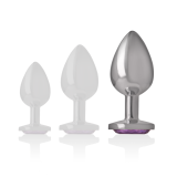 Analplug aus Aluminiummetall mit Violettem Kristall, Grösse L von Intense Anal Toys | Fesselliebe.de