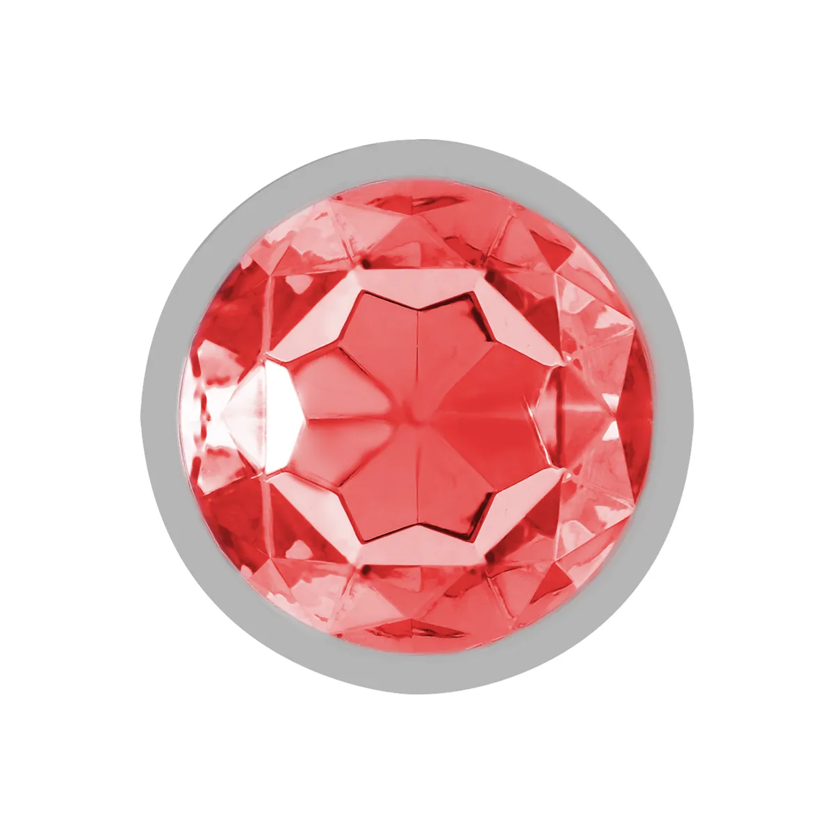 Analstecker aus Aluminiummetall mit Rotem Kristall, Grösse S von Intense Anal Toys | Fesselliebe.de