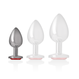 Analstecker aus Aluminiummetall mit Rotem Kristall, Grösse S von Intense Anal Toys | Fesselliebe.de