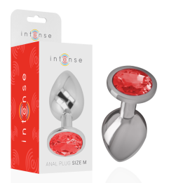 Metall-Analstecker mit Roten Kristall Grösse M von Intense Anal Toys | Fesselliebe.de