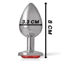 Metall-Analstecker mit Roten Kristall Grösse M von Intense Anal Toys