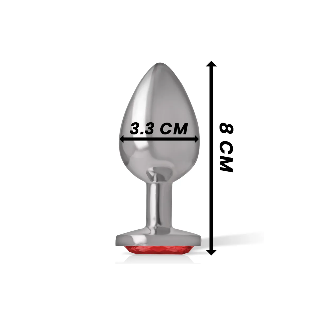 Metall-Analstecker mit Roten Kristall Grösse M von Intense Anal Toys | Fesselliebe.de