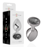 Analplug aus Aluminiummetall mit Schwarzem Kristall, Grösse S von Intense Anal Toys | Fesselliebe.de