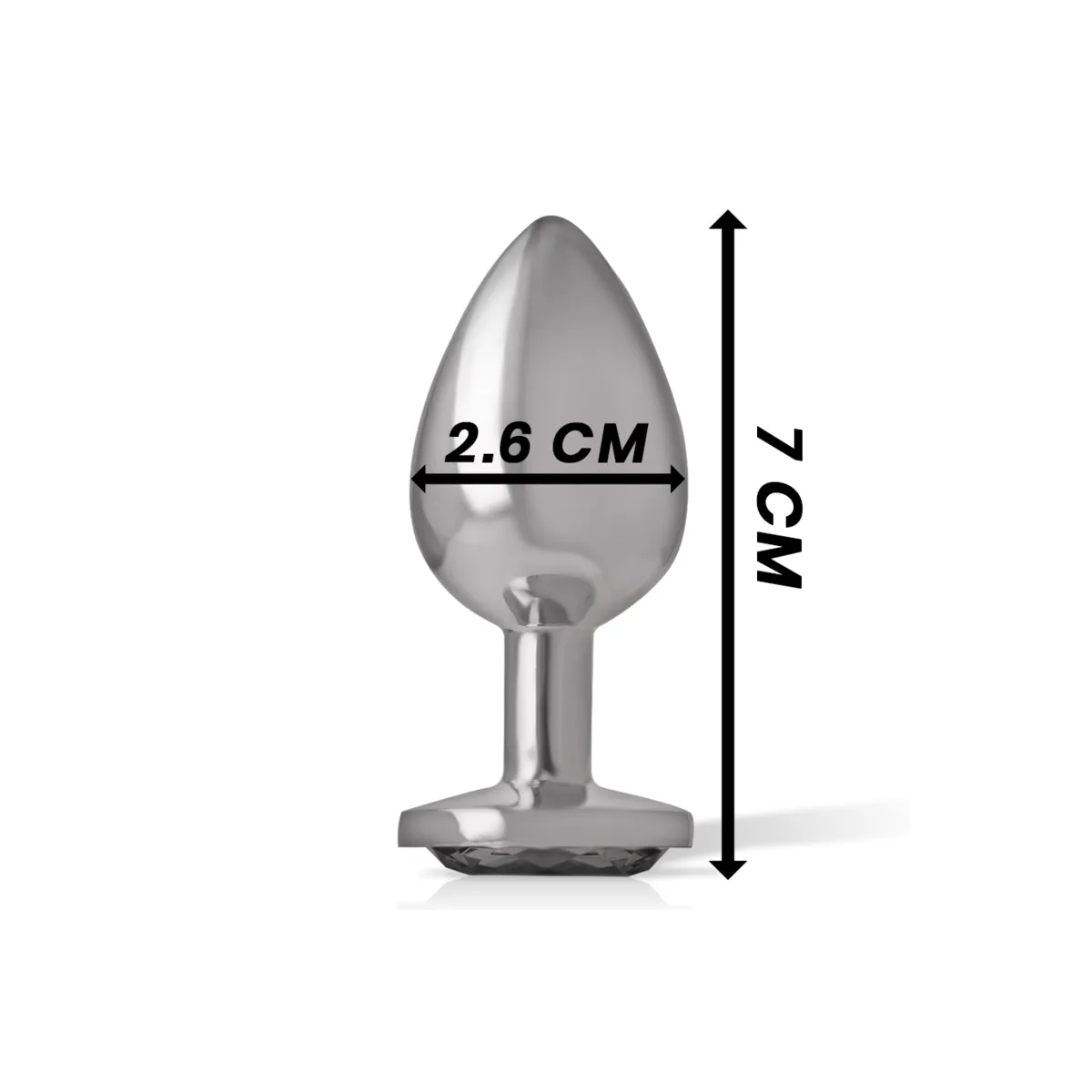 Analplug aus Aluminiummetall mit Schwarzem Kristall, Grösse S von Intense Anal Toys | Fesselliebe.de