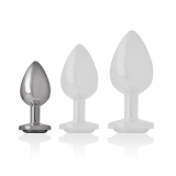 Analplug aus Aluminiummetall mit Schwarzem Kristall, Grösse S von Intense Anal Toys | Fesselliebe.de