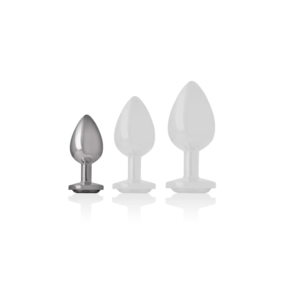 Analplug aus Aluminiummetall mit Schwarzem Kristall, Grösse S von Intense Anal Toys | Fesselliebe.de