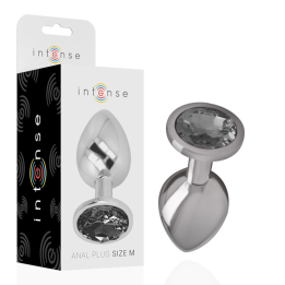 Analplug aus Aluminiummetall mit Schwarzem Glas, Grösse M von Intense Anal Toys | Fesselliebe.de