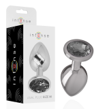 Analplug aus Aluminiummetall mit Schwarzem Glas, Grösse M von Intense Anal Toys | Fesselliebe.de