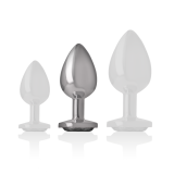 Analplug aus Aluminiummetall mit Schwarzem Glas, Grösse M von Intense Anal Toys | Fesselliebe.de