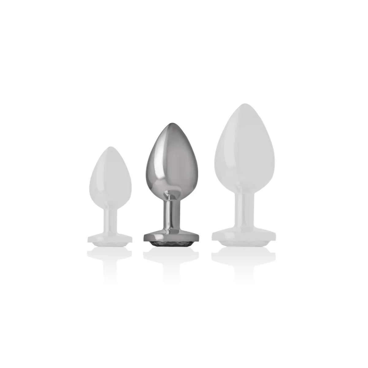 Analplug aus Aluminiummetall mit Schwarzem Glas, Grösse M von Intense Anal Toys | Fesselliebe.de