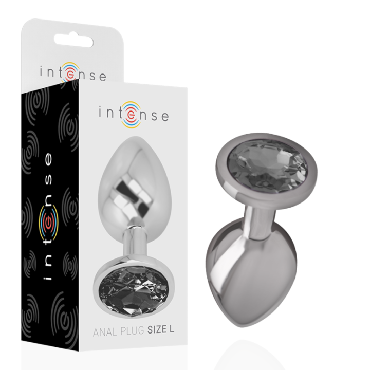 Analplug aus Aluminiummetall mit Schwarzem Glas, Grösse L von Intense Anal Toys | Fesselliebe.de