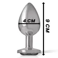 Analplug aus Aluminiummetall mit Schwarzem Glas, Grösse L von Intense Anal Toys