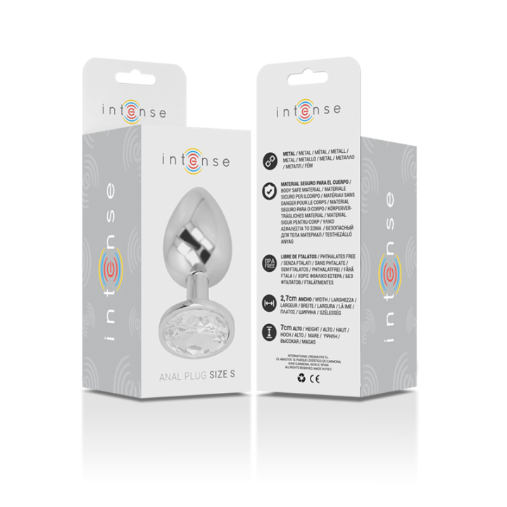 Analplug aus Aluminiu Mmetall mit Silbernem Kristall, Grösse S von Intense Anal Toys | Fesselliebe.de