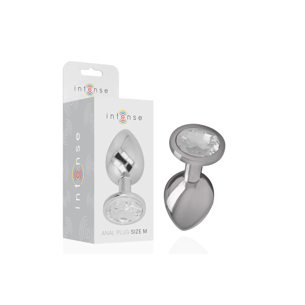 Aluminium-Metall-Analsplug mit Silbernem Kristall, Grösse M von Intense Anal Toys | Fesselliebe.de