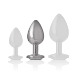 Aluminium-Metall-Analsplug mit Silbernem Kristall, Grösse M von Intense Anal Toys | Fesselliebe.de