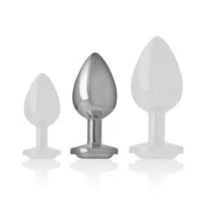 Aluminium-Metall-Analsplug mit Silbernem Kristall, Grösse M von Intense Anal Toys