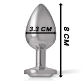 Aluminium-Metall-Analsplug mit Silbernem Kristall, Grösse M von Intense Anal Toys | Fesselliebe.de