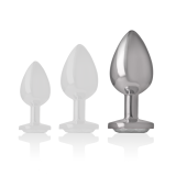 Analplug aus Aluminiu Mmetall mit Silbernem Kristall, Grösse L von Intense Anal Toys | Fesselliebe.de