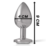 Analplug aus Aluminiu Mmetall mit Silbernem Kristall, Grösse L von Intense Anal Toys | Fesselliebe.de